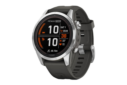 Garmin Fenix 7S Pro Solar Smart Sports Watch (Silver/Graphite Band, 42mm)