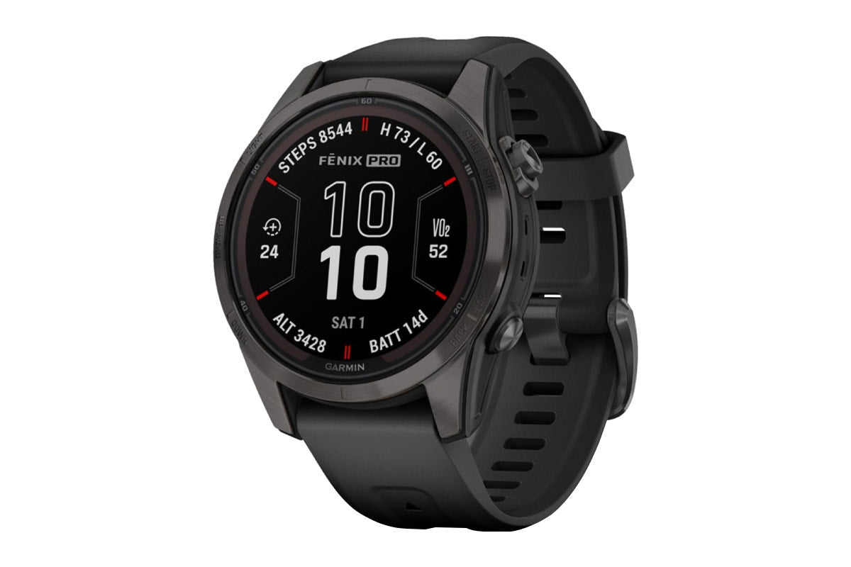 Garmin Fenix 7S Pro Sapphire Solar DLC Titanium Smart Sports Watch (Carbon Grey/Black Band, 42mm)