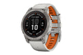 Garmin Fenix 7 Pro Sapphire Solar Smart Sports Watch - Titanium with Fog Grey and Ember Orange Band, 47mm