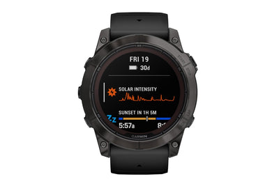 Garmin Fenix 7X Pro Sapphire Solar DLC Titanium Smart Sports Watch  - Carbon Grey/Black Band, 51mm