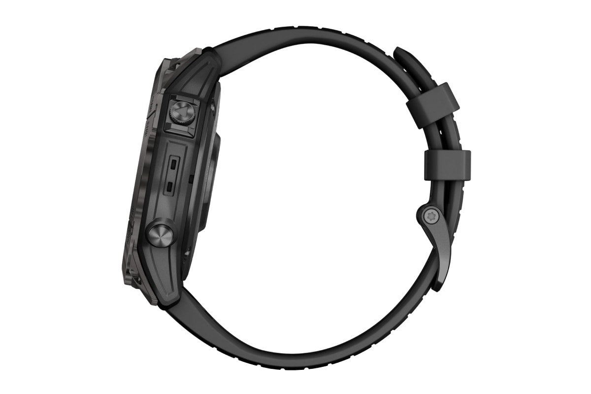 Garmin Fenix 7X Pro Sapphire Solar DLC Titanium Smart Sports Watch (Carbon Grey/Black Band, 51mm)