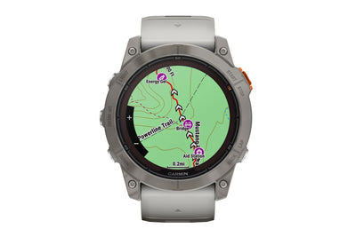 Garmin Fenix 7X Pro Sapphire Solar Titanium Smart Sports Watch  - Fog Grey/Ember Orange Band, 51mm
