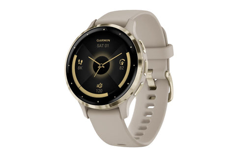 Garmin Venu 3S Smart Sports Watch (French Grey/Soft Gold; 41mm) - Auzzistore