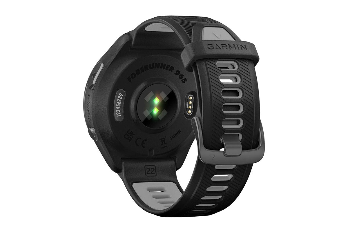 Garmin Forerunner 965 Smart Sports Watch (Carbon Grey DLC Titanium with Black/Powder Grey Band, 47mm)