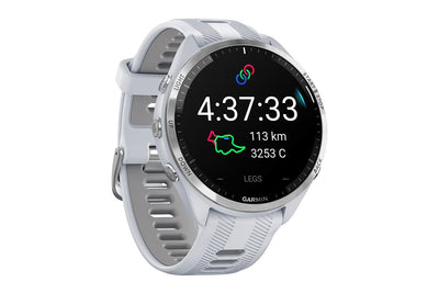 Garmin Forerunner 965 Smart Sports Watch - Titanium with Whitestone/Powder Grey Band, 47mm