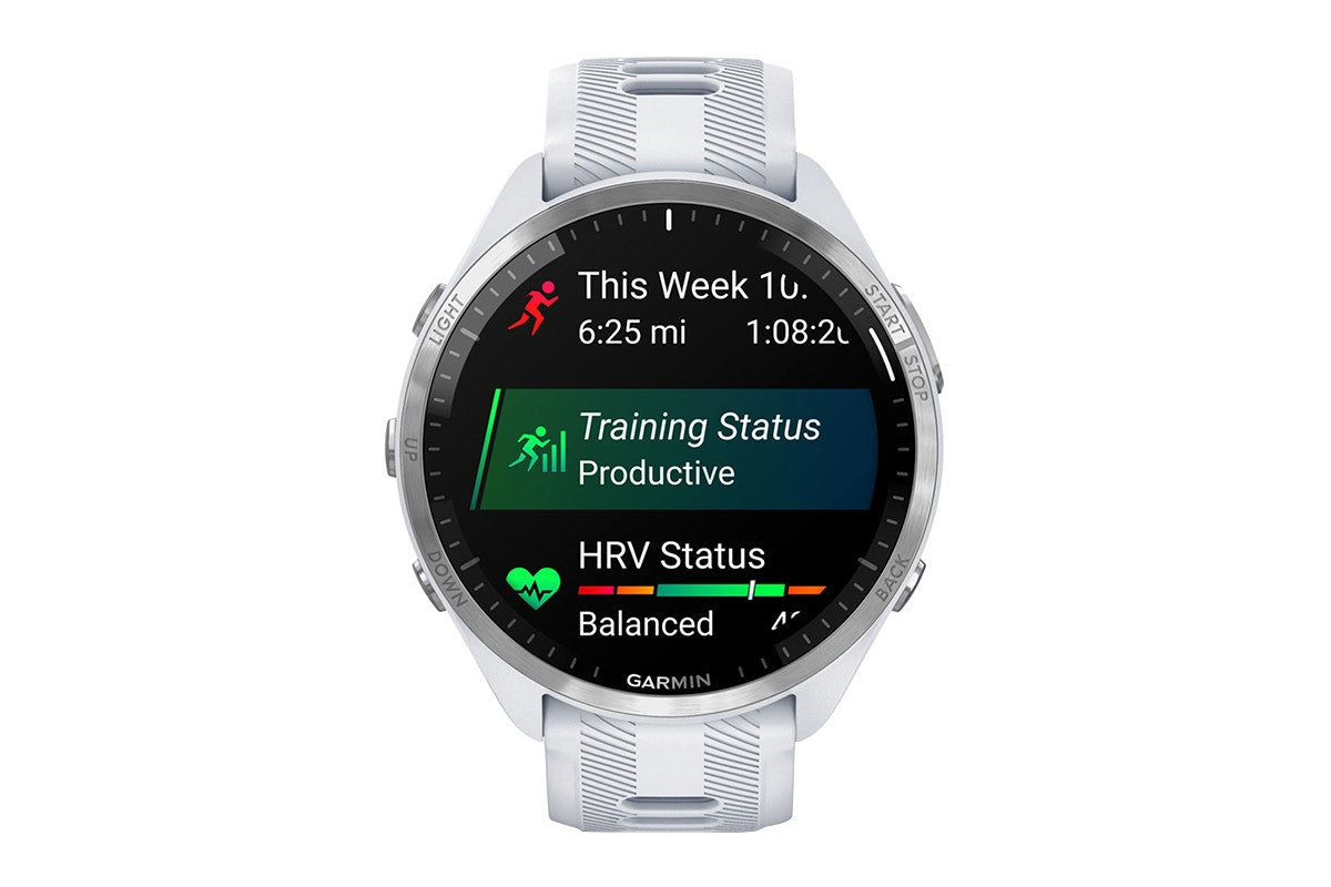 Garmin Forerunner 965 Smart Sports Watch (Titanium with Whitestone/Powder Grey Band, 47mm)