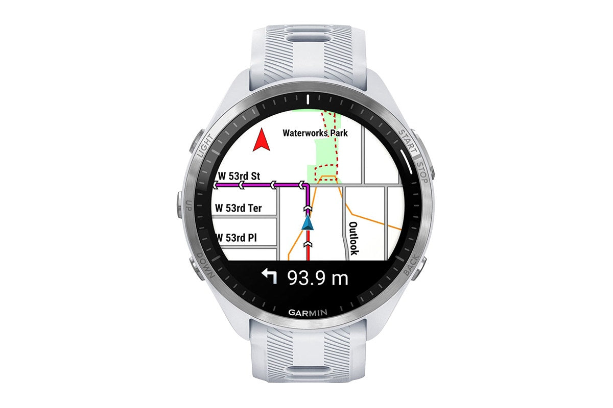 Garmin Forerunner 965 Smart Sports Watch (Titanium with Whitestone/Powder Grey Band, 47mm)