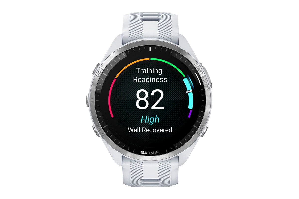 Garmin Forerunner 965 Smart Sports Watch (Titanium with Whitestone/Powder Grey Band, 47mm)