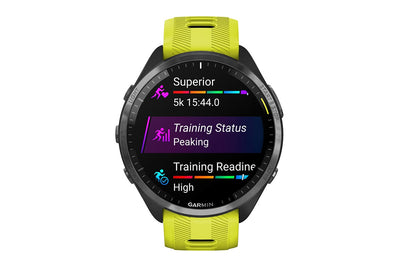 Garmin Forerunner 965 Smart Sports Watch - Carbon Grey DLC Titanium with Amp Yellow/Black Band, 47mm