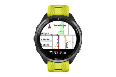 Garmin Forerunner 965 Smart Sports Watch - Carbon Grey DLC Titanium with Amp Yellow/Black Band, 47mm