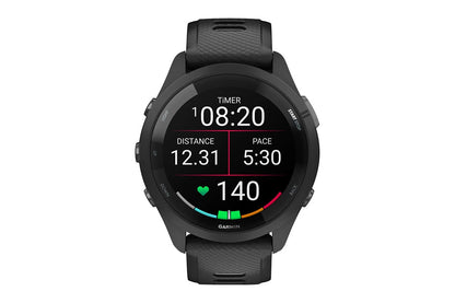 Garmin Forerunner 265 Smart Sports Watch (Black with Black/Powder Grey Band, 46mm)