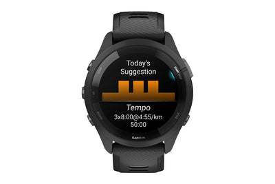 Garmin Forerunner 265 Smart Sports Watch - Black with Black/Powder Grey Band, 46mm