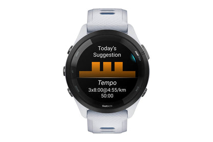 Garmin Forerunner 265 Smart Sports Watch (Black with Whitestone/Tidal Blue Band, 46mm)