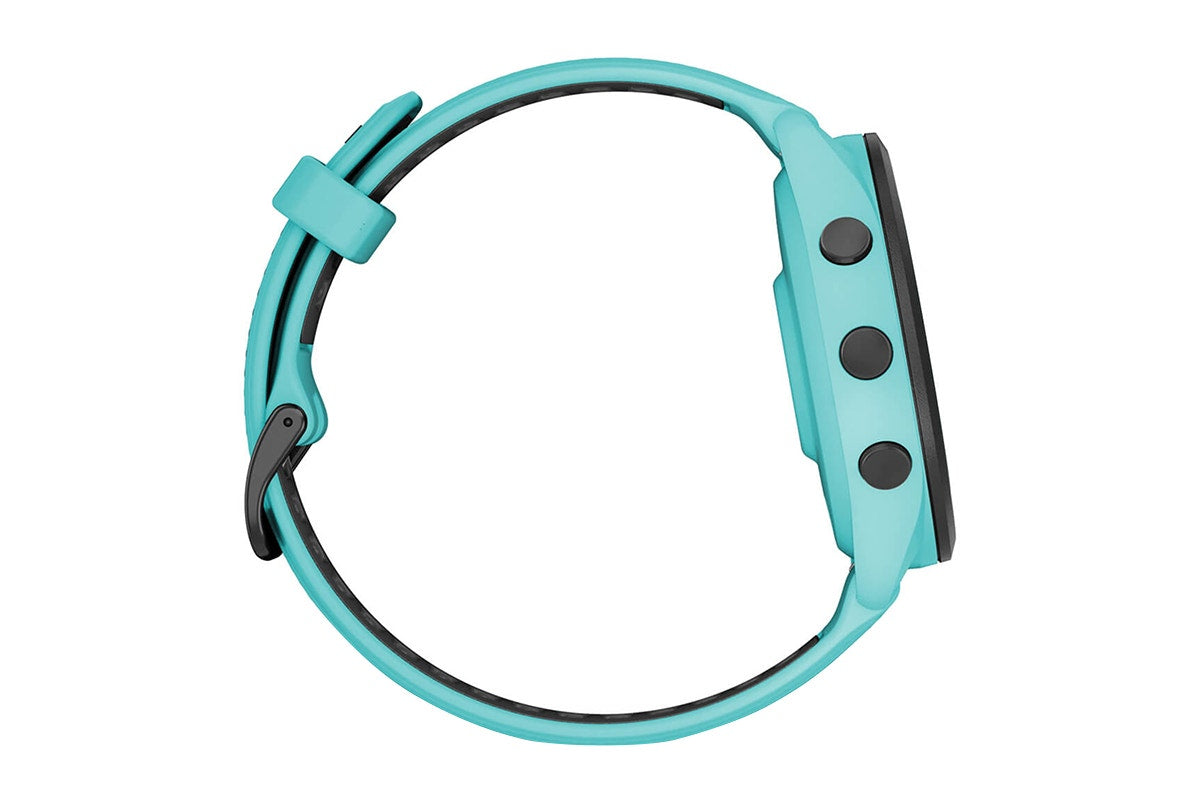Garmin Forerunner 265 Smart Sports Watch (Black with Aqua/Black Band, 46mm)