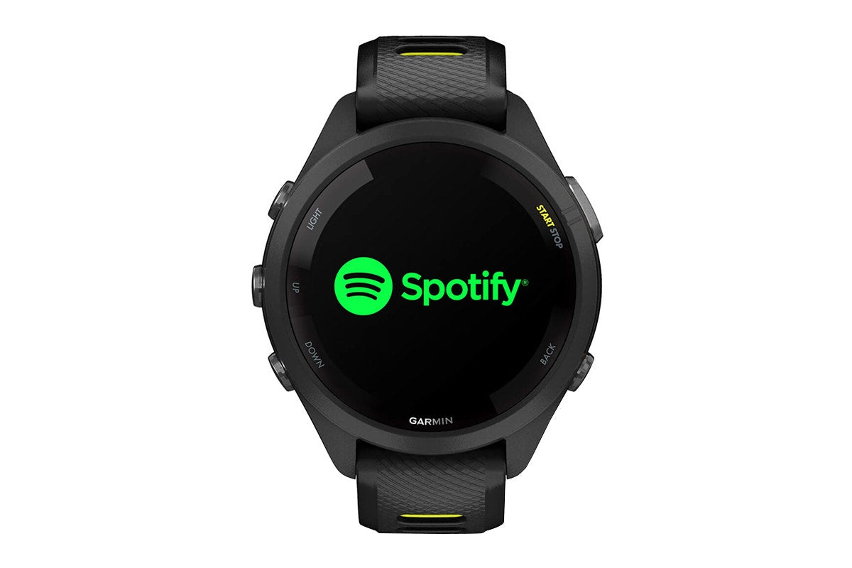 Garmin Forerunner 265S Smart Sports Watch (Black with Black/Amp Yellow Band, 42mm)