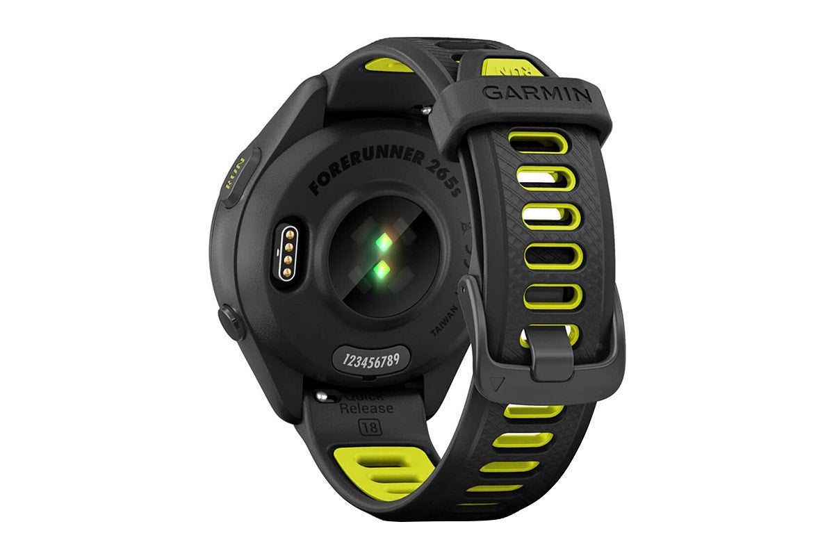Garmin Forerunner 265S Smart Sports Watch (Black with Black/Amp Yellow Band, 42mm)