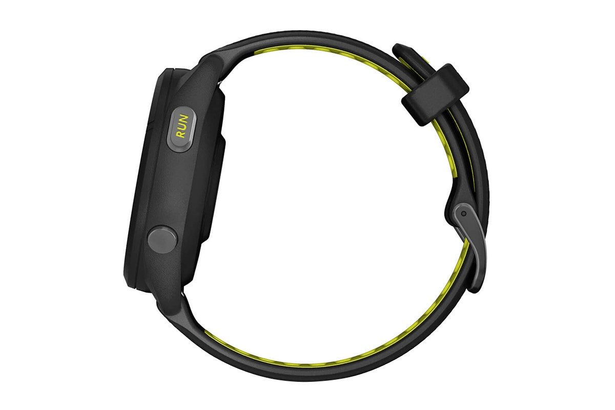 Garmin Forerunner 265S Smart Sports Watch (Black with Black/Amp Yellow Band, 42mm)