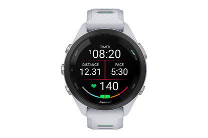 Garmin Forerunner 265S Smart Sports Watch (Black with Whitestone/Neo Tropic Band, 42mm)