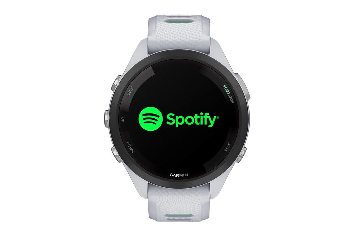 Garmin Forerunner 265S Smart Sports Watch (Black with Whitestone/Neo Tropic Band, 42mm)
