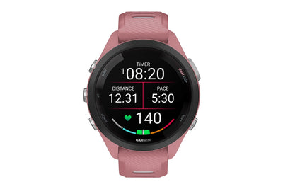 Garmin Forerunner 265S Smart Sports Watch - Black with Light Pink/Whitestone Band, 42mm