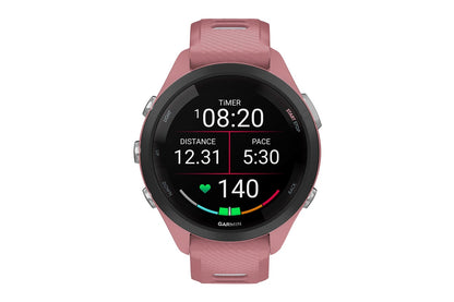 Garmin Forerunner 265S Smart Sports Watch (Black with Light Pink/Whitestone Band, 42mm)