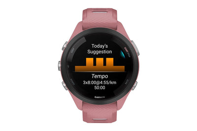 Garmin Forerunner 265S Smart Sports Watch - Black with Light Pink/Whitestone Band, 42mm