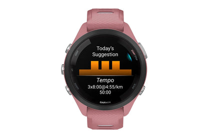 Garmin Forerunner 265S Smart Sports Watch (Black with Light Pink/Whitestone Band, 42mm)