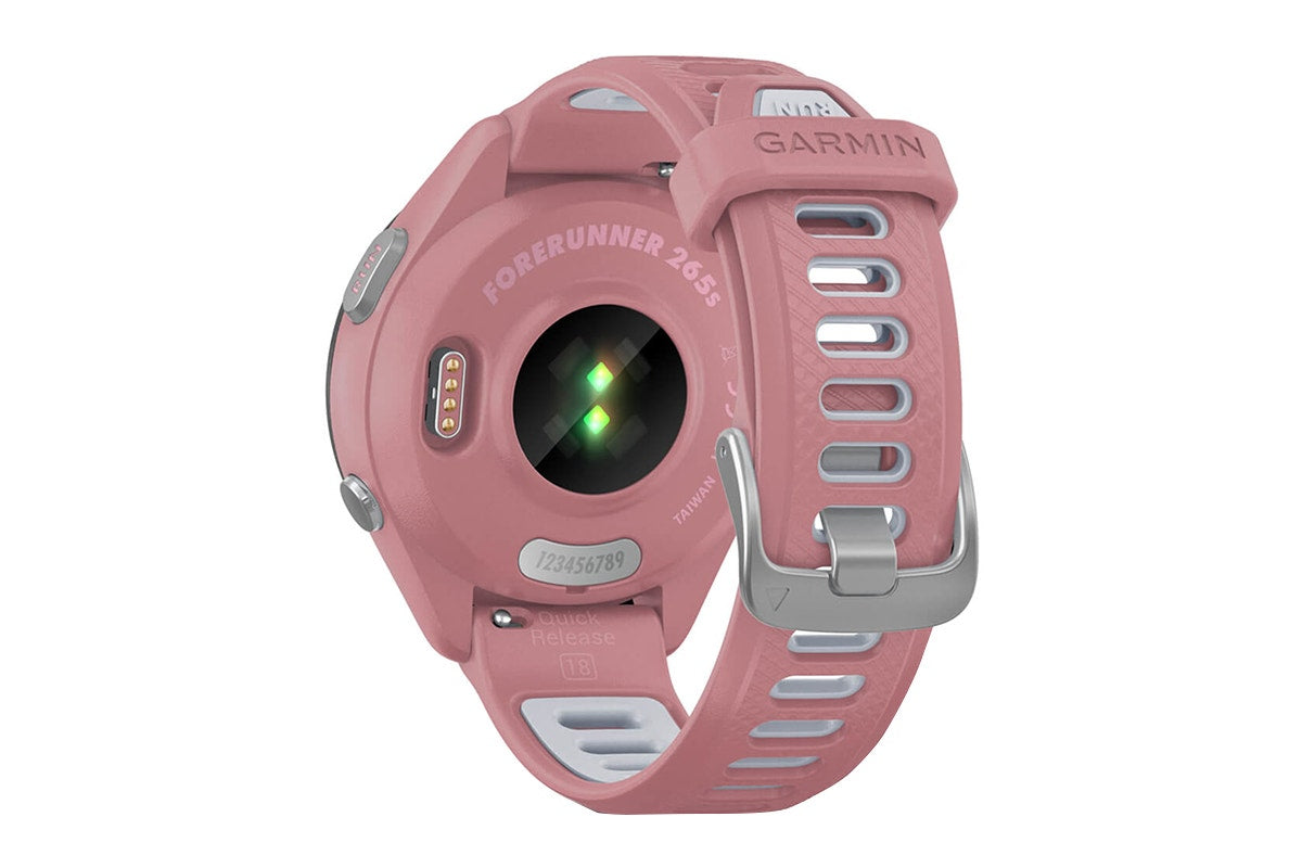 Garmin Forerunner 265S Smart Sports Watch (Black with Light Pink/Whitestone Band, 42mm)