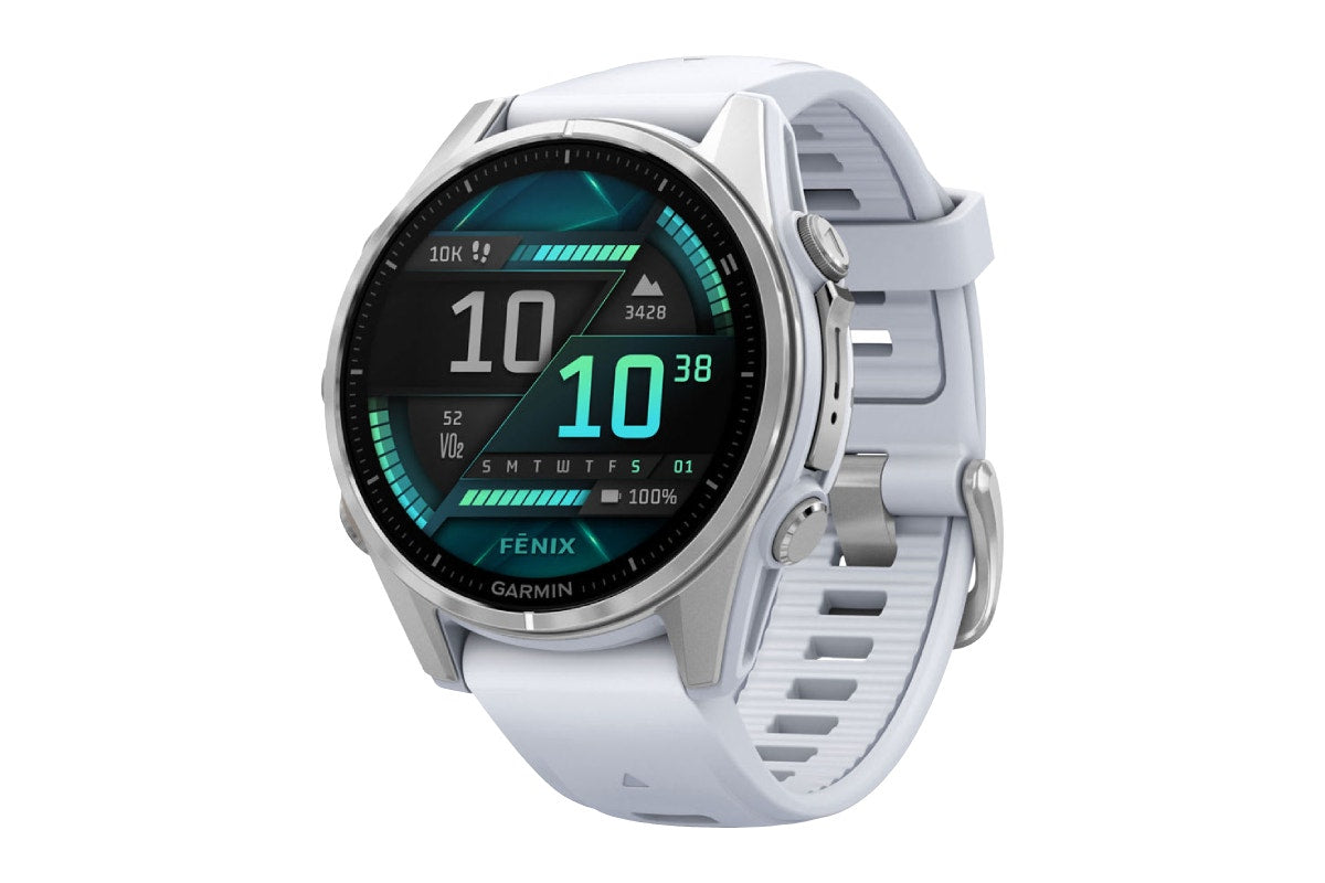 Garmin Fenix 8 AMOLED Glass Smart Sports Watch (Silver/Whitestone Band, 43mm)