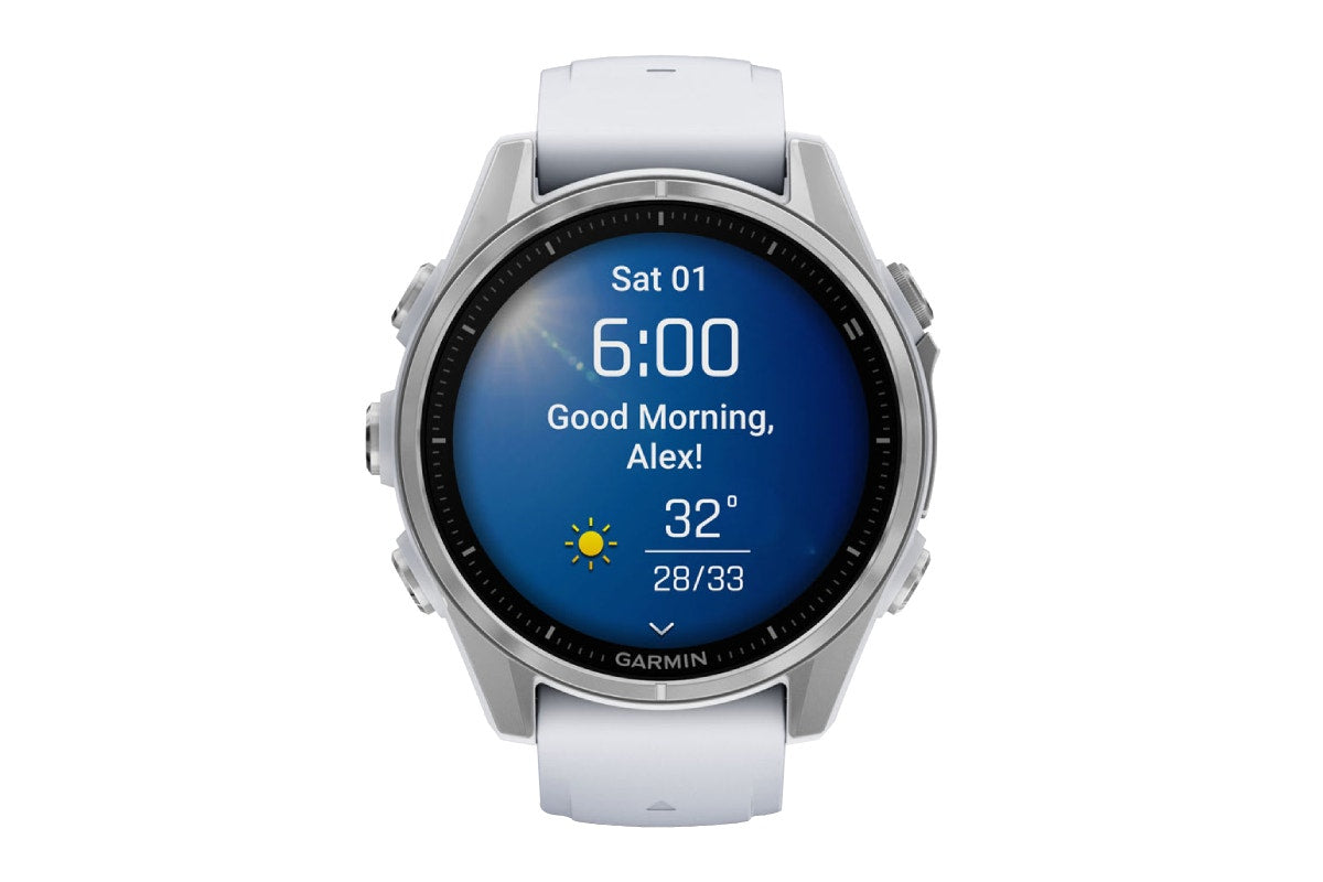 Garmin Fenix 8 AMOLED Glass Smart Sports Watch (Silver/Whitestone Band, 43mm)