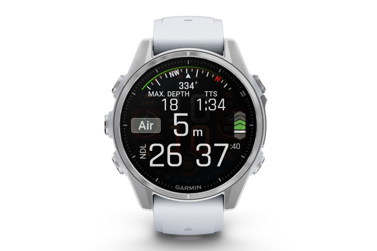 Garmin Fenix 8 AMOLED Glass Smart Sports Watch (Silver/Whitestone Band, 43mm)