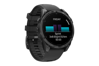 Garmin Fenix 8 AMOLED Smart Sports Watch (Slate Grey with Black Silicone Band, 47mm)