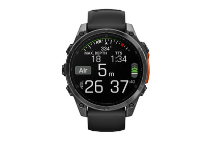 Garmin Fenix 8 AMOLED Smart Sports Watch (Slate Grey with Black Silicone Band, 47mm)