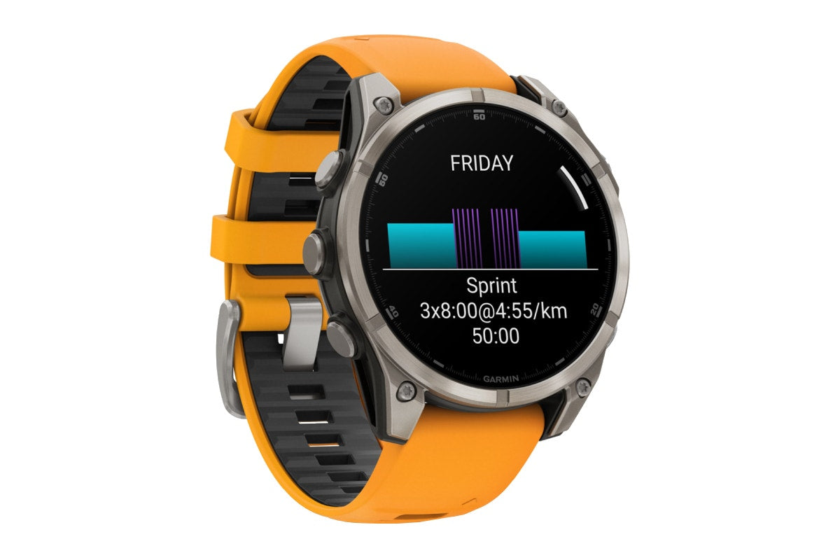 Garmin Fenix 8 Sapphire Smart Sports Watch (Titanium with Spark Orange/Graphite Band, 47mm)