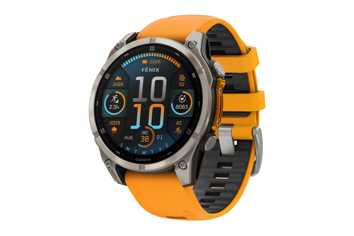 Garmin Fenix 8 Sapphire Smart Sports Watch (Titanium with Spark Orange/Graphite Band, 47mm)