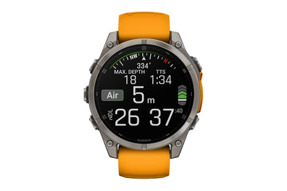 Garmin Fenix 8 Sapphire Smart Sports Watch (Titanium with Spark Orange/Graphite Band, 47mm)