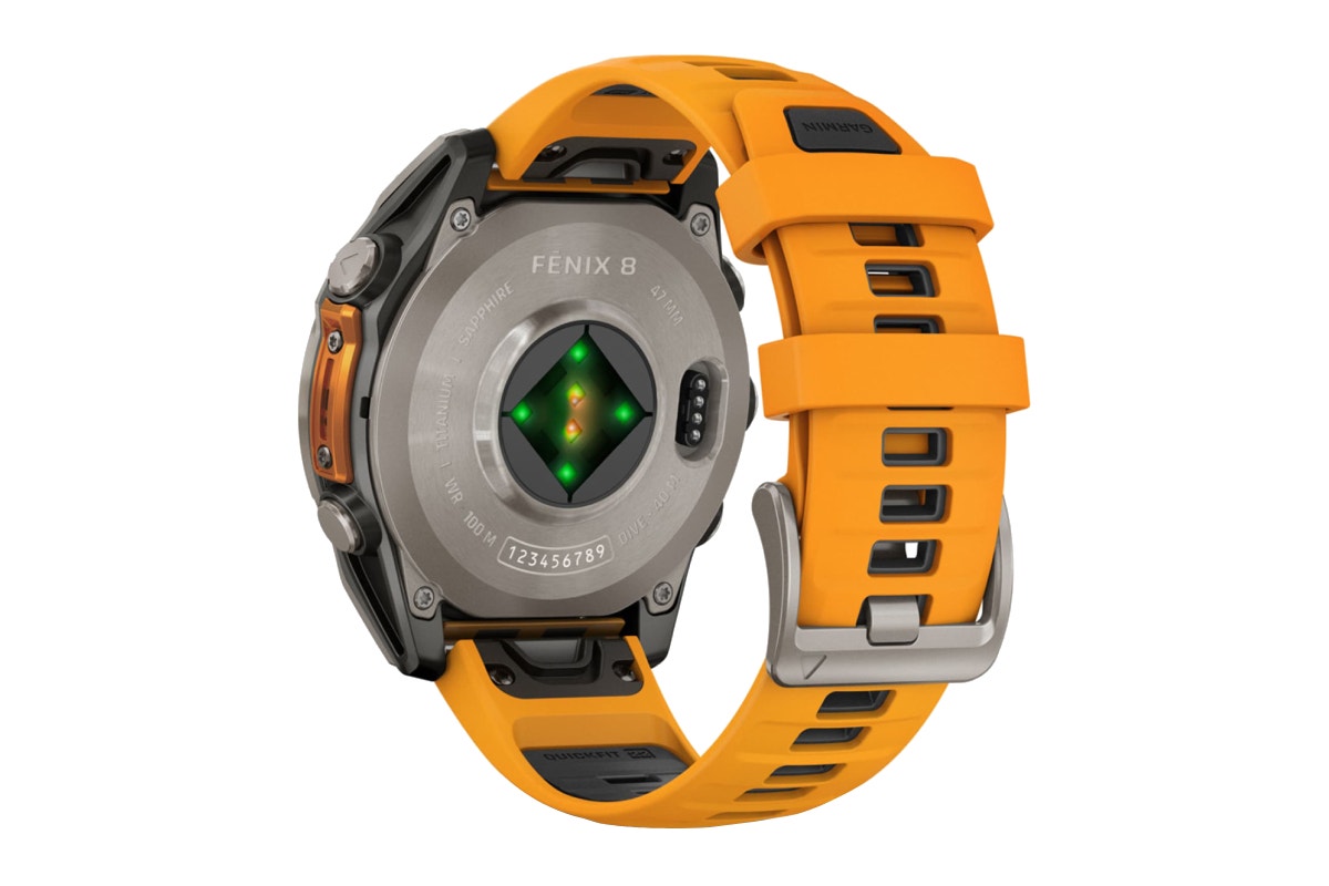 Garmin Fenix 8 Sapphire Smart Sports Watch (Titanium with Spark Orange/Graphite Band, 47mm)