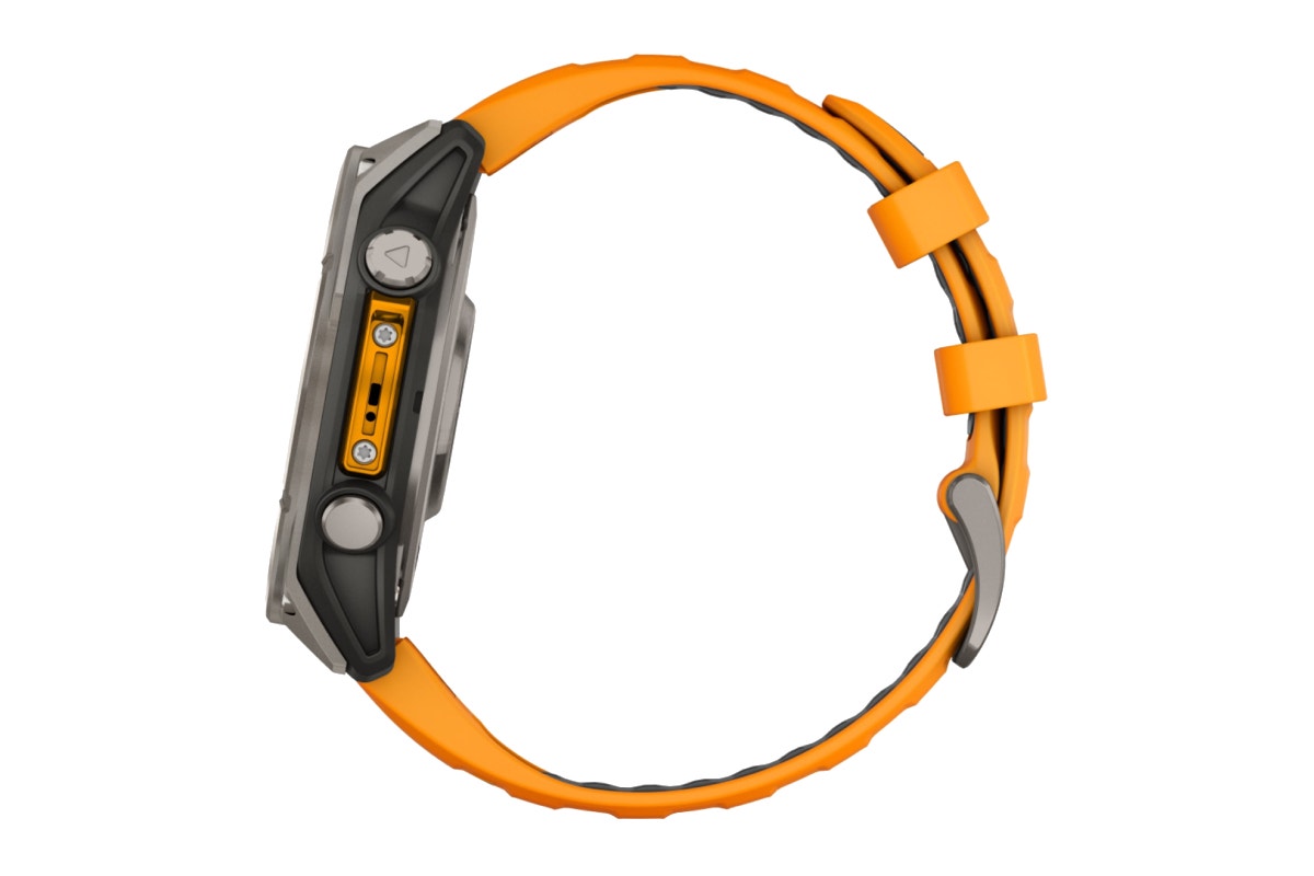 Garmin Fenix 8 Sapphire Smart Sports Watch (Titanium with Spark Orange/Graphite Band, 47mm)