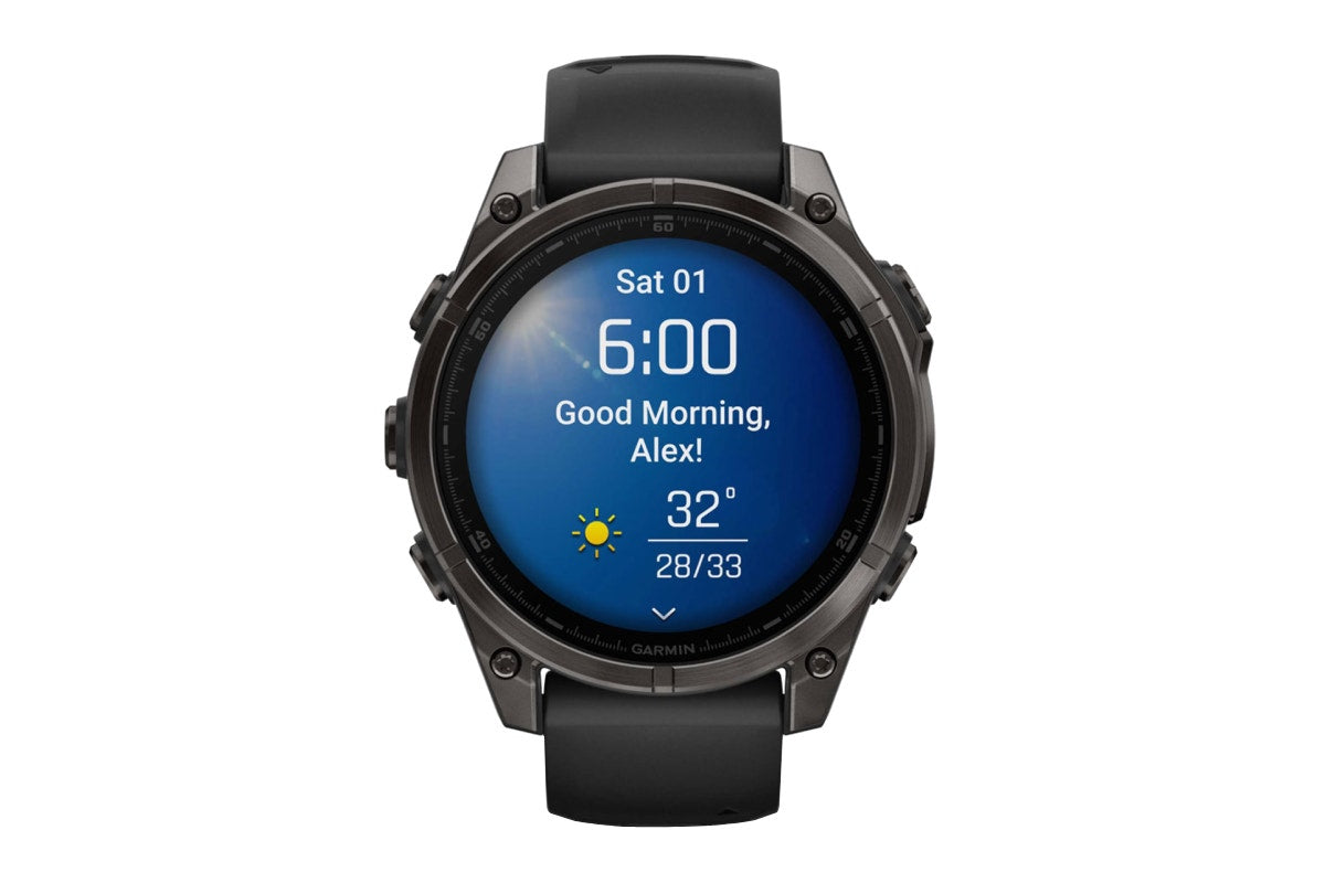 Garmin Fenix 8 AMOLED Sapphire Smart Sports Watch (Carbon Grey Titanium, Black/Pebble Grey Band, 47mm)