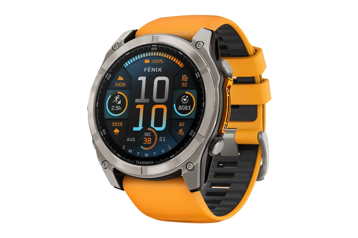 Garmin Fenix 8 AMOLED Sapphire Smart Sports Watch (Titanium, Spark Orange/Graphite Band, 51mm)