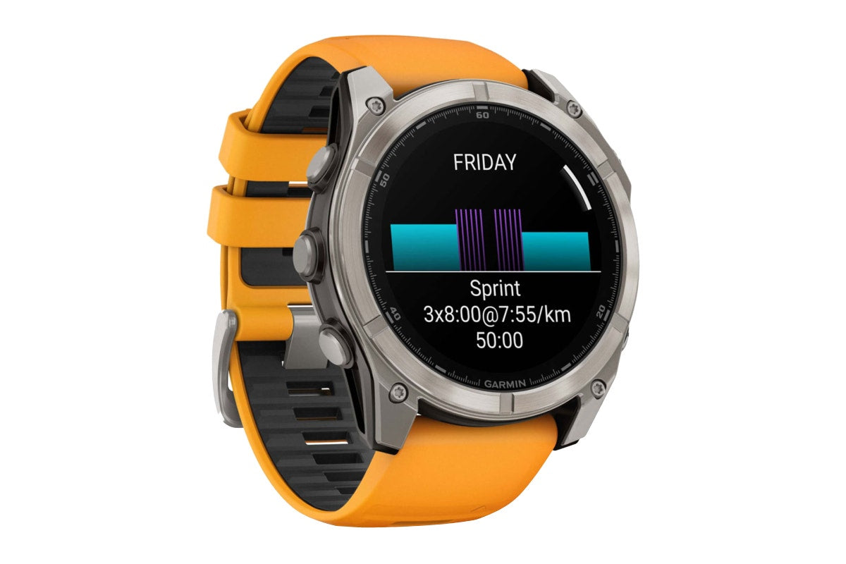 Garmin Fenix 8 AMOLED Sapphire Smart Sports Watch (Titanium, Spark Orange/Graphite Band, 51mm)