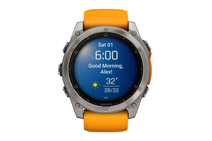 Garmin Fenix 8 AMOLED Sapphire Smart Sports Watch (Titanium, Spark Orange/Graphite Band, 51mm)