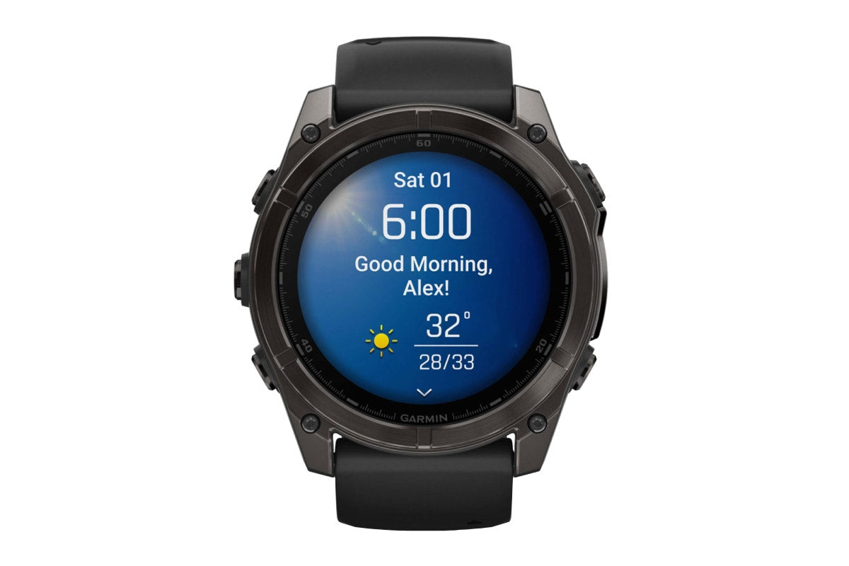 Garmin Fenix 8 AMOLED Sapphire Smart Sports Watch (Carbon Grey Titanium, Black/Pebble Grey Band, 51mm)