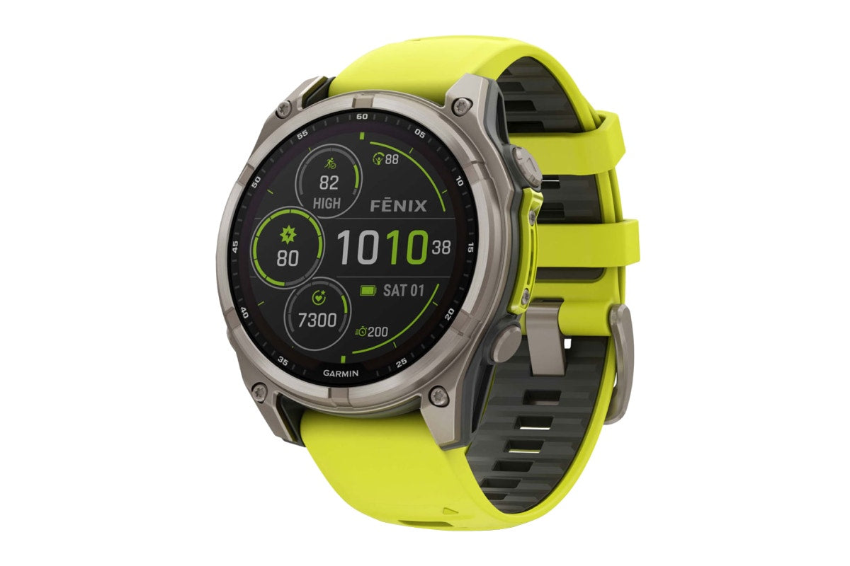 Garmin Fenix 8 Solar Sapphire Smart Sports Watch (Titanium, Amp Yellow/Graphite Band, 47mm)