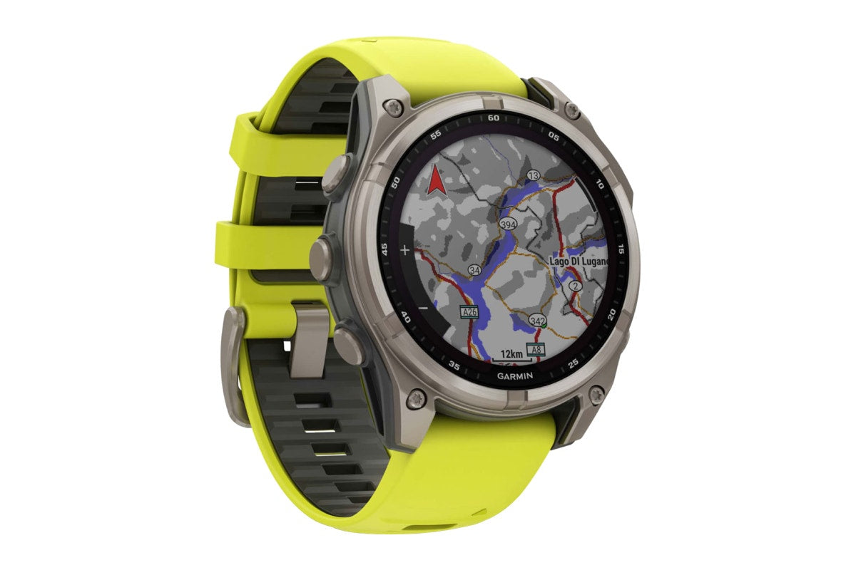 Garmin Fenix 8 Solar Sapphire Smart Sports Watch (Titanium, Amp Yellow/Graphite Band, 47mm)