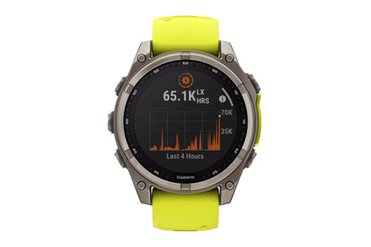 Garmin Fenix 8 Solar Sapphire Smart Sports Watch (Titanium, Amp Yellow/Graphite Band, 47mm)