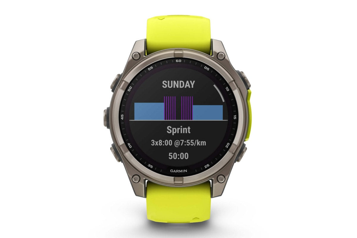 Garmin Fenix 8 Solar Sapphire Smart Sports Watch (Titanium, Amp Yellow/Graphite Band, 47mm)