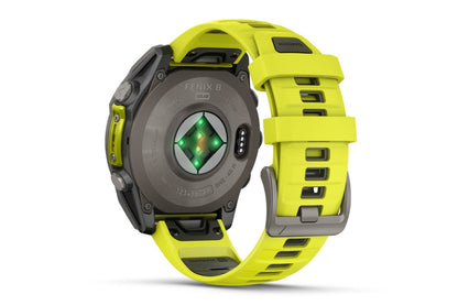 Garmin Fenix 8 Solar Sapphire Smart Sports Watch (Titanium, Amp Yellow/Graphite Band, 47mm)