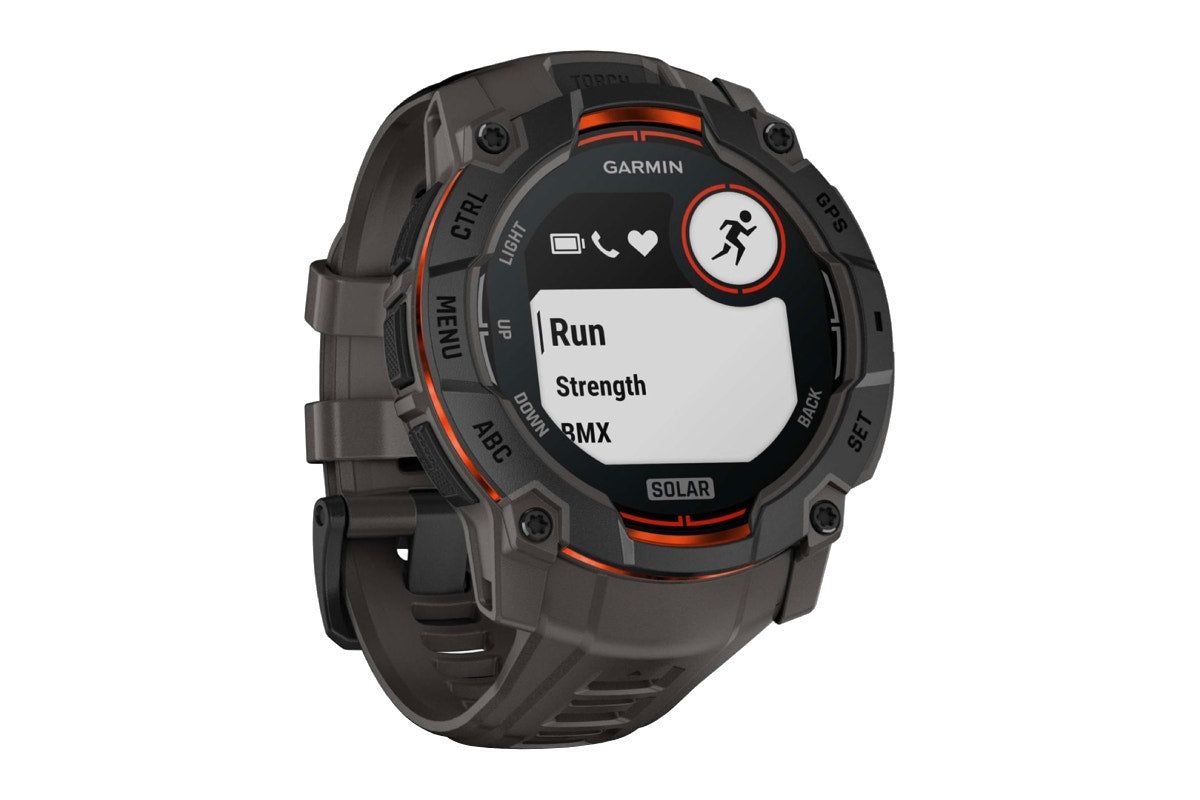 Garmin Instinct 3 Solar Smart Sports Watch (Black with Charcoal Band; 50mm)