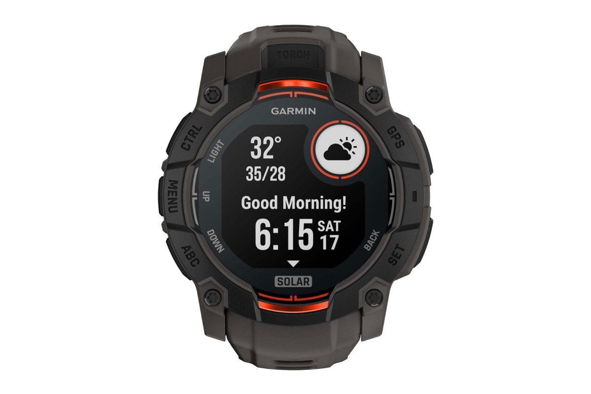 Garmin Instinct 3 Solar Smart Sports Watch (Black with Charcoal Band; 50mm)